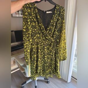LUSH Floral Yellow and Black Dress